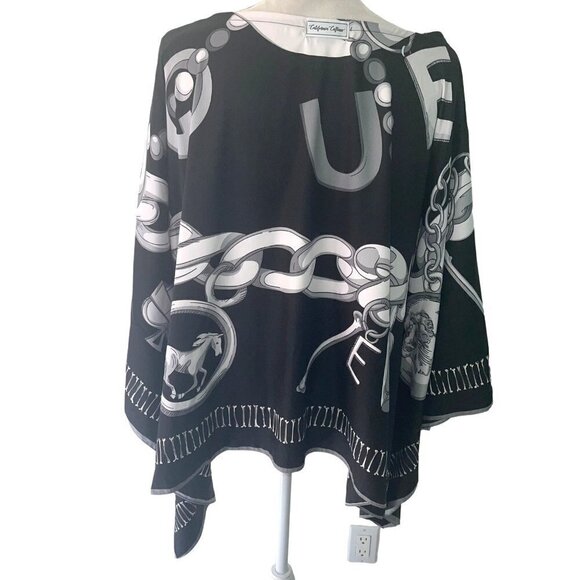 California Caftans Womens Tunic Black One Size Pure Silk Alexander McQueen USA - Picture 2 of 13